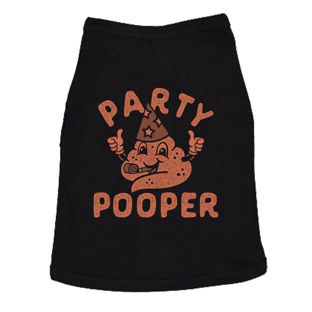 Party Pooper Dog Shirt Funny Sarcastic Graphic Tee for Puppies